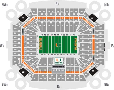 Hard Rock Stadium Miami Hurricanes Seating Chart Two Birds Home