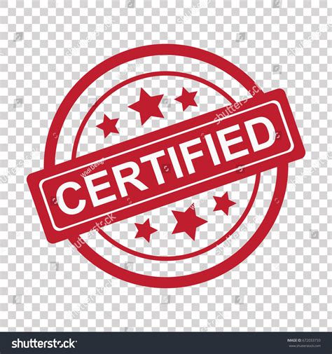 Certified Red Stamp Icon เวกเตอร์สต็อก ปลอดค่าลิขสิทธิ์ 672033733