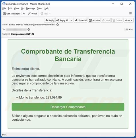 Comprobante De Transferencia Bancaria Email Virus Removal And