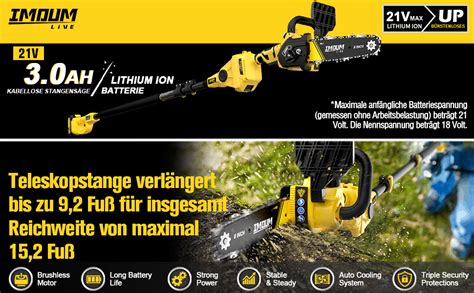 【2 In 1】brushless Pole Saw And Mini Chainsaw Imoumlive 8 Cutting Cordless Power Pole Saw 15 2