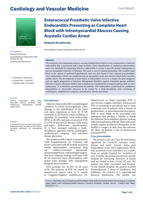 Pdf Enterococcal Prosthetic Valve Infective Endocarditis Presenting