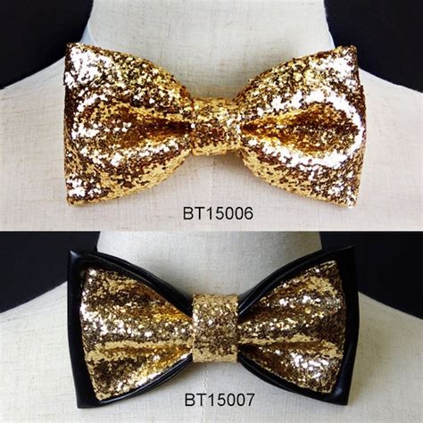 Glitter Bow Tie Gold Glitter Bow Tie 2 Layers Bow Tie Etsy