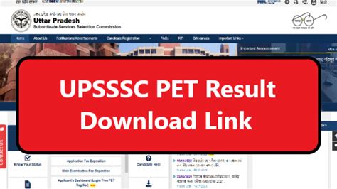 Upsssc Pet Result 2022 23 Direct Link Download Merit List