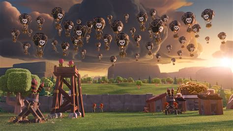 Clash Of Clans Balloon Invasion Hd Wallpaper