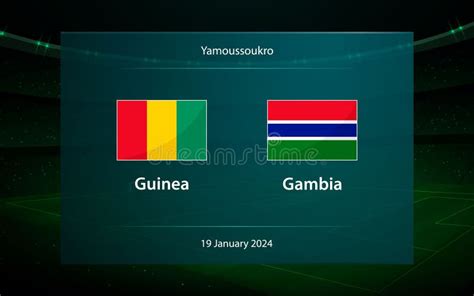 Guinea Vs Gambia. Football Scoreboard Broadcast Graphic Stock Vector ...