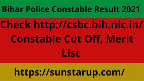 Bihar Police Constable Result 2021 2 Sunstarup