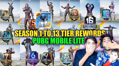 PUBG LITE SEASON 1 TO 13 ALL TEIR REWARDS PUBG MOBILE LITE ALL