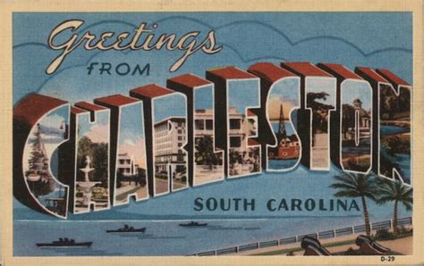 Greetings From Charleston South Carolina Postcard