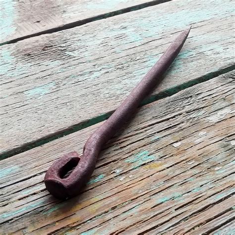 Antique iron spike 10.2 wrought iron in a rustic style | Etsy