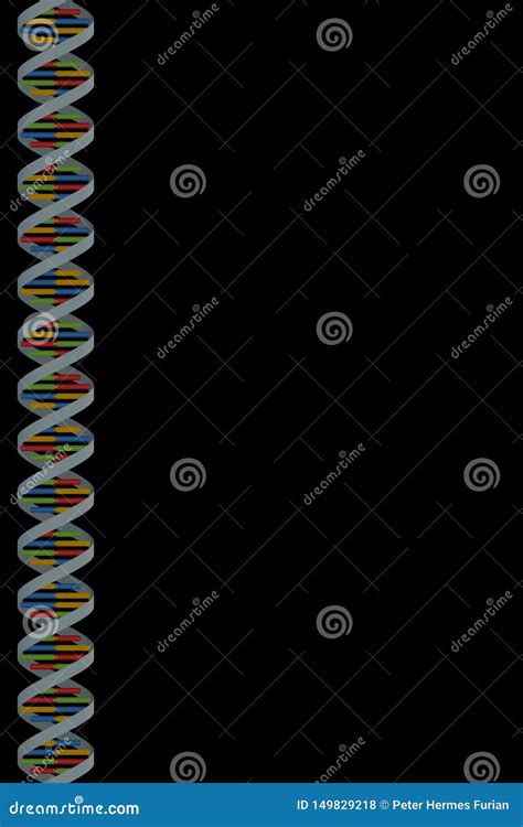 El Doble Hélice Extensible Del Filamento De La DNA Enrolla Abajo