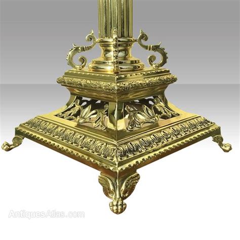 Antiques Atlas Tall Antique Brass Corinthian Cranberry Oil Lamp