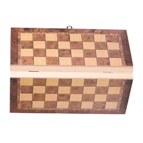 Zerodis Magnifique Jeu D Checs En Bois Pearl Motif Br L Sur Chaque