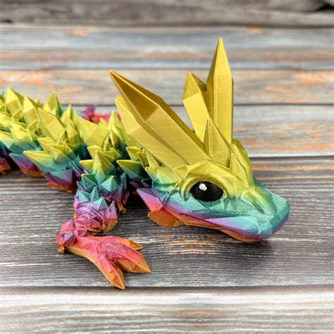 Baby Crystal Dragon 3d Printed Articulated Figure Etsy