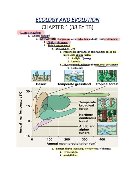 Ecology AND Evolution exam 1 - ECOLOGY AND EVOLUTION CHAPTER 1 (38 BY TB) A. Intro to ecology a ...