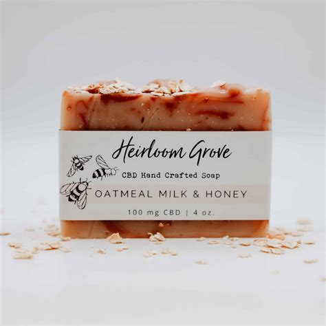 Handcrafted CBD Bar Soap Oatmeal Milk Honey Heirloom Grove