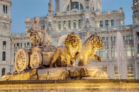 Cibeles Fountain And Palacio De Comunicaciones, Madrid, Spain Stock ...