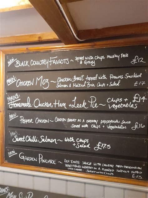 Menu At Red Lion Corley Moor Pub Bar Coventry Wall Hill Rd