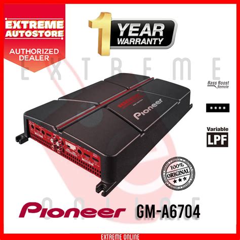 Pioneer GM A6704 4 Channel Bridgeable Amplifier With Bass Boost 1000