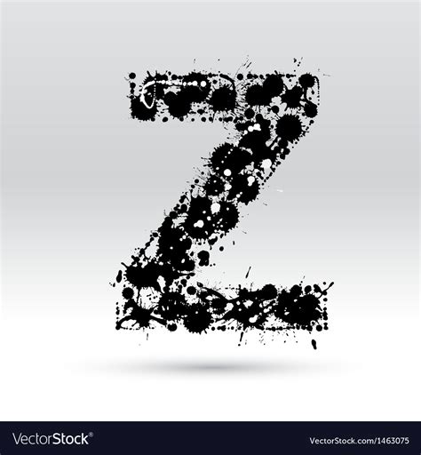 Letter Z Formed By Inkblots Royalty Free Vector Image