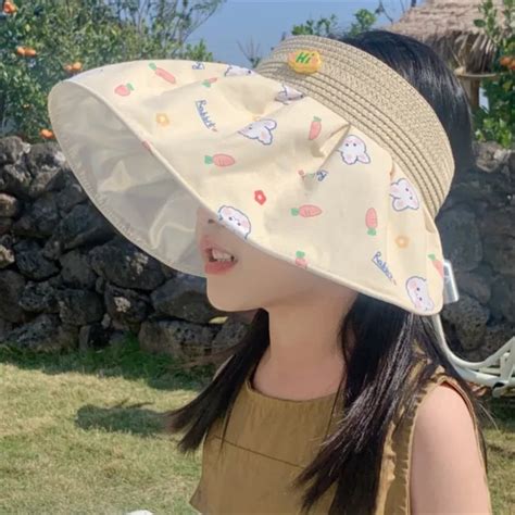 Uv Protection Girl S Sunshade Hat Big Brim Sunscreen Hat Empty Top Hat