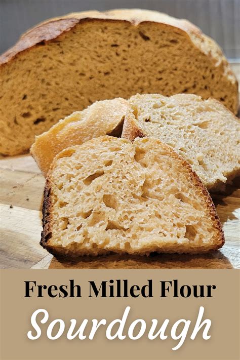 A Fresh Milled Flour Sourdough Bread Loaf Boule Cut Into Slices