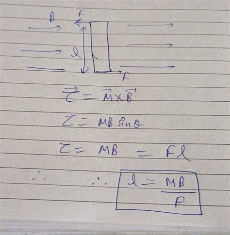 A Bar Magnet Of Magnetic Moment M Is Placed At Right Angles To A