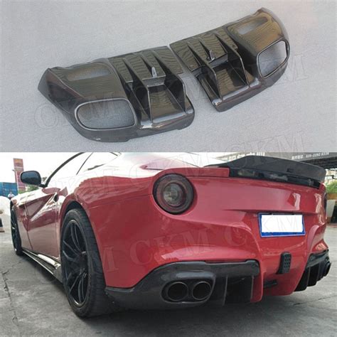 Coque de diffuseur de lèvre arrière en fibre de carbone pour Ferrari