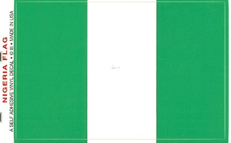 Made In Usa Nigeria 35 X 5 Flag Decal Stickers Nigeria 35 Inch X 5