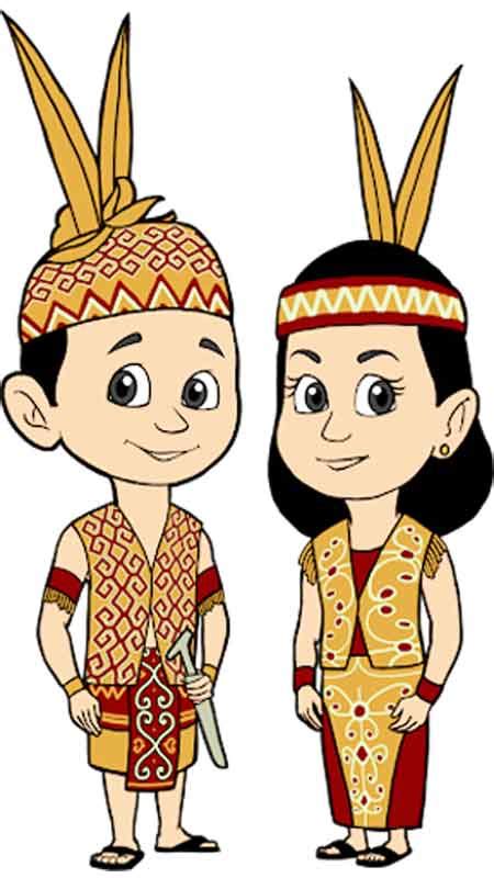 Gambar Kartun Pakaian Adat Kalimantan Barat IMAGESEE