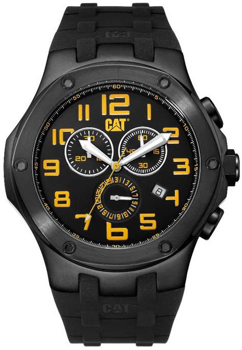 Cat Mens Cat Caterpillar Navigo Chrono Black Chronograph Watch