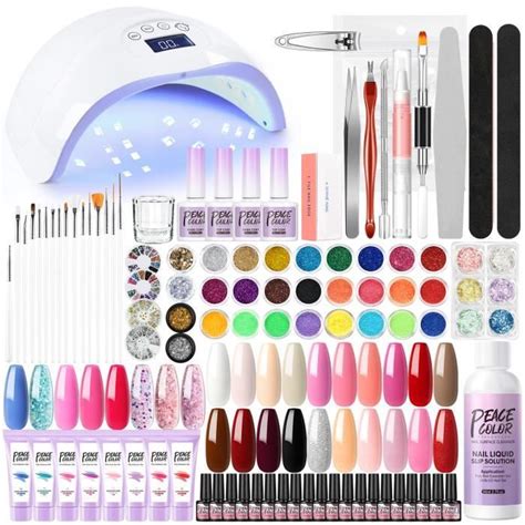 Set De Vernis Semi Permanent Peacecolor Kit De Nail Extension Gel Pour