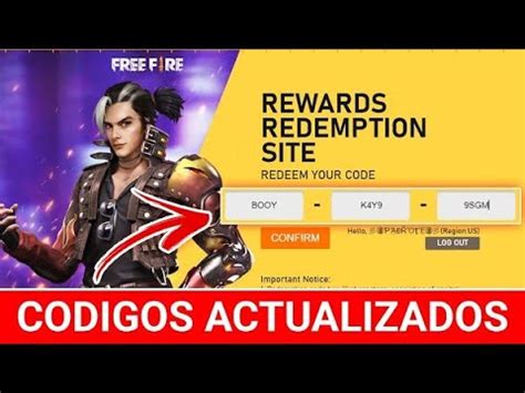 P Gina Para Canjear C Digos De Free Fire Youtube