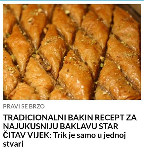 Pogledajte Najbolji Recept Za Baklavu Good Health And Love