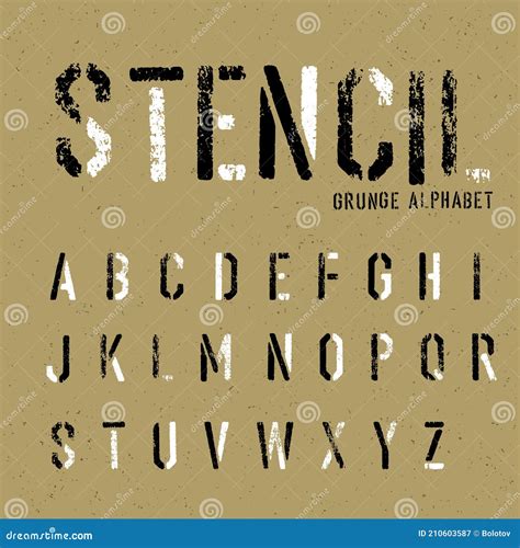 Grunge Stencil Alphabet Stock Vector Illustration Of Graffiti 210603587