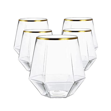 1pcs Plastic Wine Glasses Clear Party Drink Cup Cocktail Party Reusable Ebay