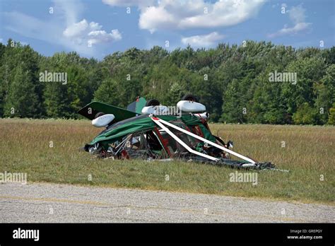 Ultralight Crash In Rural Field Stock Photo Alamy