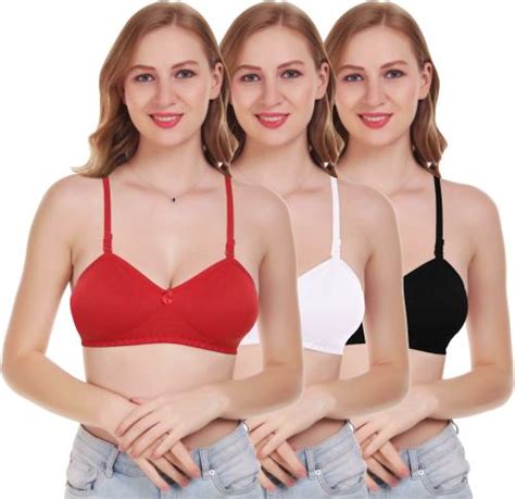 Buy Featherline Women Multicolor Polycotton Pack Of 3 Bra 32b Online At Best Prices In India