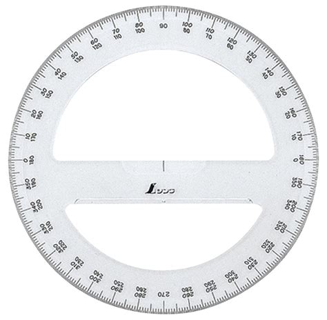 SHINWA 360 Degree Circle Acrylic Protractor Scale Measure Angle Ruler ...