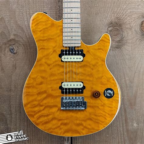 OLP MM1 Axis Ernie Ball Electric Guitar Amber Quilt Top Reverb