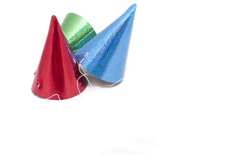 Brightly Colored Party Hats on White Background-9028 | Stockarch Free ...