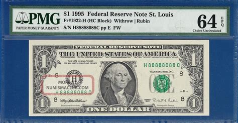 1995 1 Fancy Serial Number Eighteen 8 S 888888888888888888 Pmg