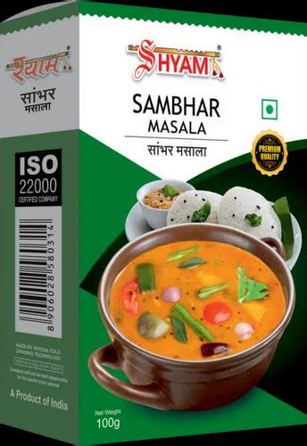 Shyam Dhani Sambhar Masala Packaging Size G Packaging Type Box