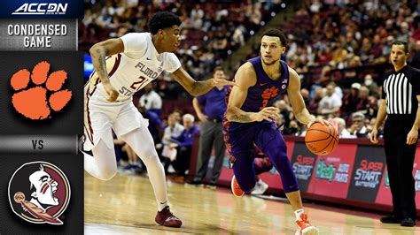 Clemson Vs Florida State Condensed Game 2021 22 Acc Mens Basketball