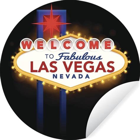 Illustration Du Signe De Bienvenue De Las Vegas Sticker Mural Cercle