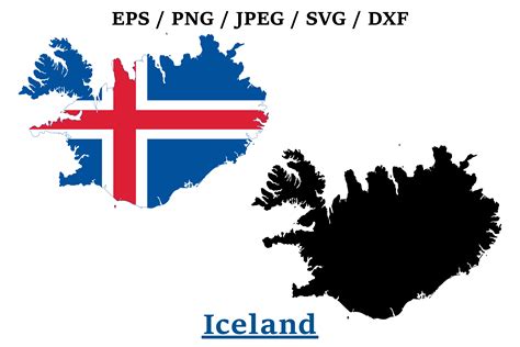 Iceland National Flag Map Design Graphic by terrabismailCreative Fabrica
