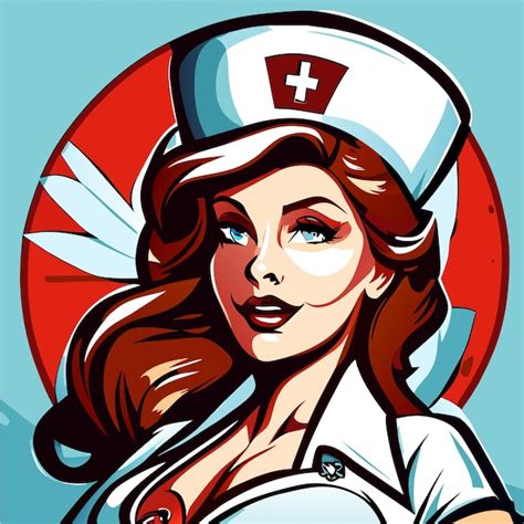 Premium Vector Beautiful Hot Nurse Hand Drawn Flat Stylish Cartoon