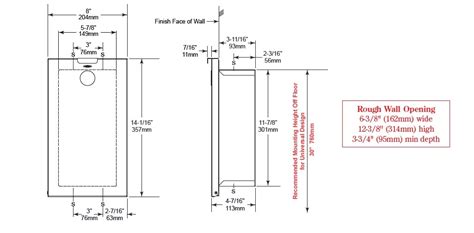 Bobrick Mblk Trimlineseries Recessed Sanitary Napkin Disposal