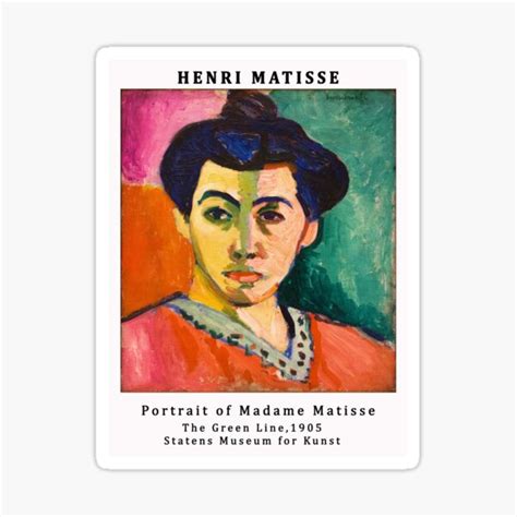 Portrait Of Madame Matisse By Henri Matisse Matisse Green Liine Henri