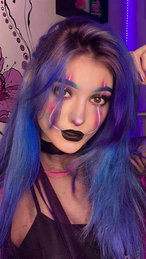 Galaxy And Neon Clown Makeup 🔮 Clown Makeup Pastel Goth Makeup Halloween Makeup