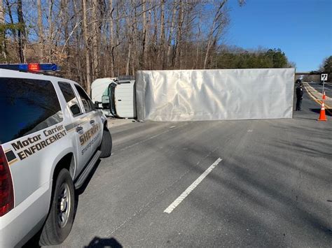 Truck Overturns At Stafford Prince William County Line